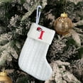 thumbnail image 1 of Hangs Decorative Knitted Socks Embroidery Letters Children's Candy Bag White Christmas Bag, 1 of 2