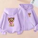 thumbnail image 1 of Sudadera con capucha y manga larga para niños y niñas, estilo informal, deportivo, con estampado degradado, cuello redondo, poliéster, 1 of 6