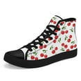 thumbnail image 4 of CoolcustomMen's Valentine's Day Cherry-Themed High-Top Sneakers with Cherry Pattern (Berties/Cheeries), Lace-Up Ankle Footwear for Streetwear, & Daily Wear - Rubber Sole & Fabric Upper Casual Shoes, 4 of 10
