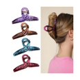 thumbnail image 1 of wonima44 4PCS Hair Clip - Large Claw Clips for Women, Girl - French Lazy Style Hair Clips for Thick Hair - Hair Barrettes in Dark Colors: Purple, Blue, Pink, Brown, 1 of 1