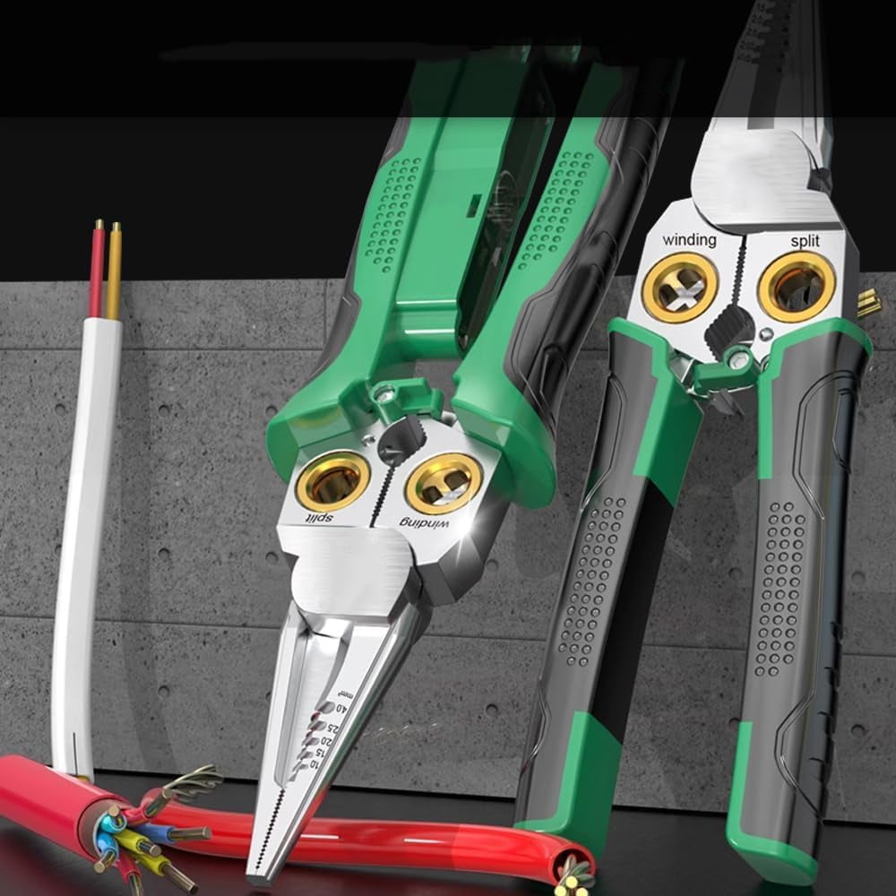 7 in 1 Multi-Function Wire Stripping Pliers, 2024 New Multi-Functional Wire Stripper Scissors, Professional Wire Stripping Tool Electrical Pliers for Stripping Cutting Crimpin