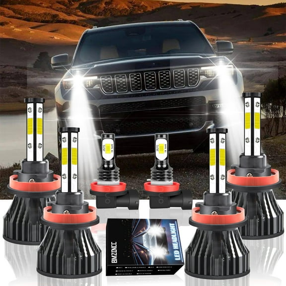 For Jeep Grand Cherokee 2017 2018 2019 2020 LED Headlights H9 H11 High&Low Beam H8 Fog Lights 6X