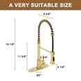 thumbnail image 2 of Boyel Living Kitchen Faucet in Brushed Gold, 2-Mode Sprayer Spring Kitchen Sink Faucet with Towel Rack, Kitchen Faucet for Kitchen Sink, 2 of 8