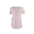 thumbnail image 2 of Tommy Hilfiger Womens Striped V Graphic T-Shirt, Red, Small, 2 of 3