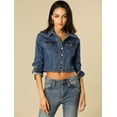thumbnail image 4 of INSPIRE CHIC Women's Classic Long Sleeve Button Down Jean Denim Jacket, 4 of 6