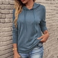 thumbnail image 2 of Gibobby Tops Mujeres Casual Sudadera con capucha de color sólido de manga larga informal con cordón para mujer （Azul， S), 2 of 5
