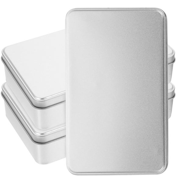 3pcs Small Tin Box Empty Rectangle Tinplate Box Tinplate Containers Tin Box With Lid