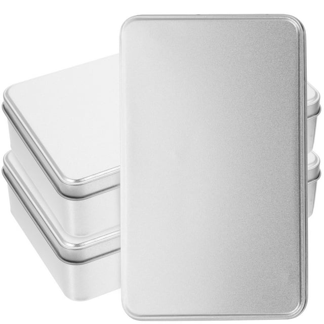 Miangastore 3 Pcs Petite Boîte en Étain Vide Rectangulaire Boîte en Fer-Blanc Conteneurs en Fer-Blanc Boîte en Étain avec Couvercle