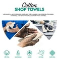 thumbnail image 5 of Zuperia 50-pack Shop Towels, (14" x 12" inches) Cotton Reusable Cleaning Rags, Multipurpose Garage and Automotive Cloths, (White), 5 of 7
