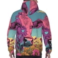 thumbnail image 7 of Balery Pink Cow In Sunflower Field Pattern Mens Hoodie Kangaroo Pocket Hoodie Pullover Hooded Sweatshirt Ideal for Daily Wear Travel and Home-XX-Large, 7 of 7