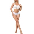 thumbnail image 2 of INSPIRE CHIC Plus Size for Women's Mesh V-Neck Wirefree Seamless Soft Bras Full Coverage Minimizers 3XL White, 2 of 4
