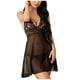 thumbnail image 1 of Gibobby Conjunto de lencería de encaje Bragas de satén para mujer, sexy, con costuras de cinta, sin espalda, lencería erótica(Negro, G), 1 of 5