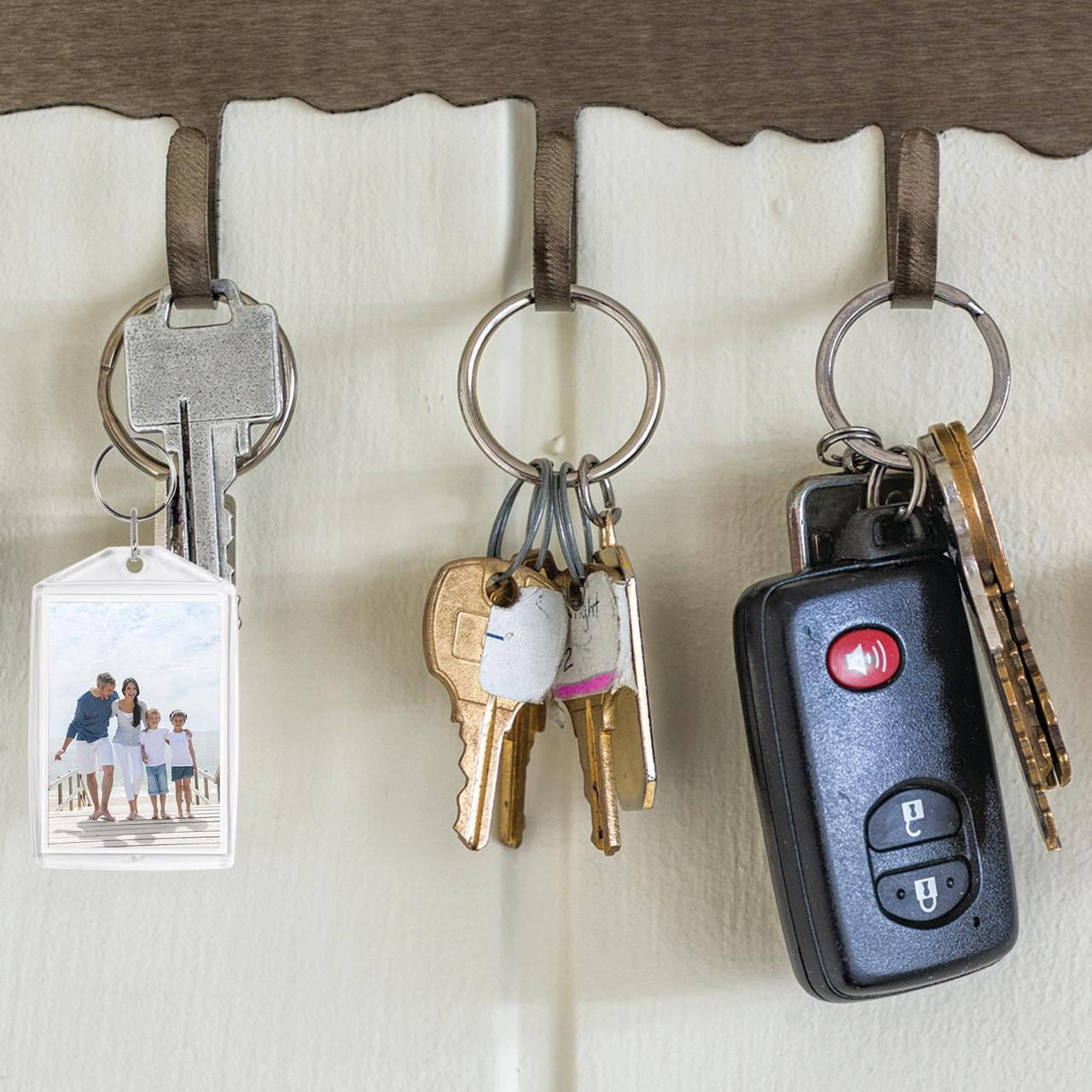 Snapins 2x2.875 Clear Acrylic Photo Snap Together Keychains - Pack of 25