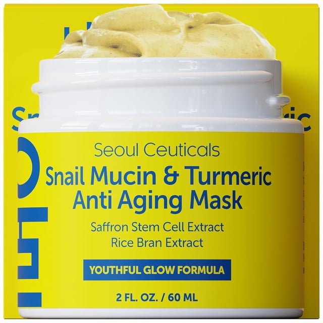 Mascarilla facial SeoulCeuticals con mucina de caracol y cúrcuma, 60 ml, antienvejecimiento