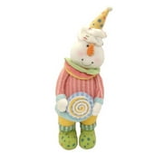 13" Glittery Pastel Plush Christmas Candy Girl Snowman