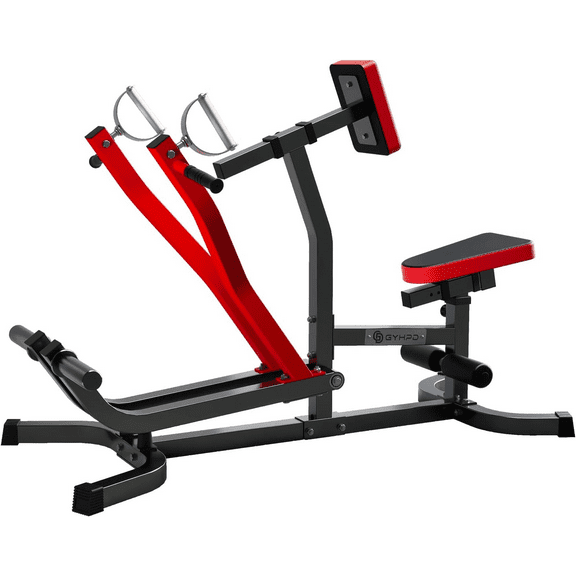 Seated Row Machine, GYHPD Plate Loaded Back Machines with Independent Arms, Multi Grip Positions with Rotating Handles, Upper Body Workout for Home Gym Workout Station