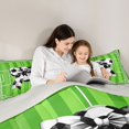 thumbnail image 5 of Manfei Pink Princess Bows 7-Piece Twin Bedding,Cartoon Soccer Print Bowtie Bedding Comforter Set,Light Gray Reversible, 5 of 7