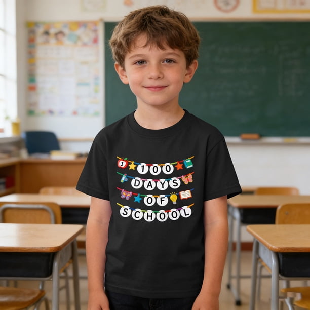 Blusas y camisas de manga corta con cuello redondo para niños y niñas, camisetas gráficas de manga corta, blusas con estampados bonitos para la temporada escolar.