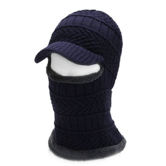 Face Mask - Knit Winter Hats for Women Men Adult, Cold Weather Ski Beanie Neck Gaiter Ears Cover Ninja Caps Outdoor,Blue