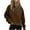 Brown, variant on IROINNID Hoodie for Women Solid Casual Pullover Loose Long Sleeve Fall Basic Tops with Zipper Pocket,Yellow