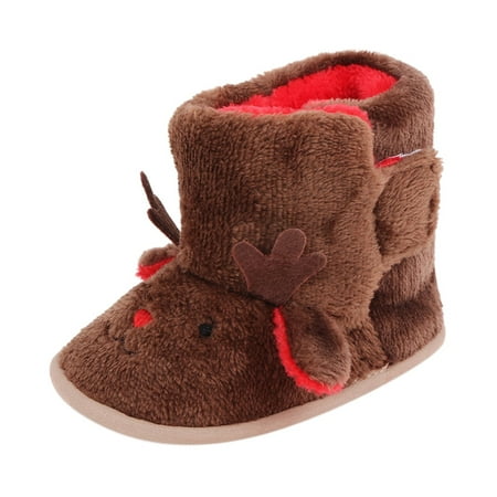 

XYIJANI Kids Christmas Baby Boots Warm Winter Baby Shoes Cartoon Deer Shape Christmas Baby Shoes Baby Soft Sole Toddler Shoes(Brown 12)