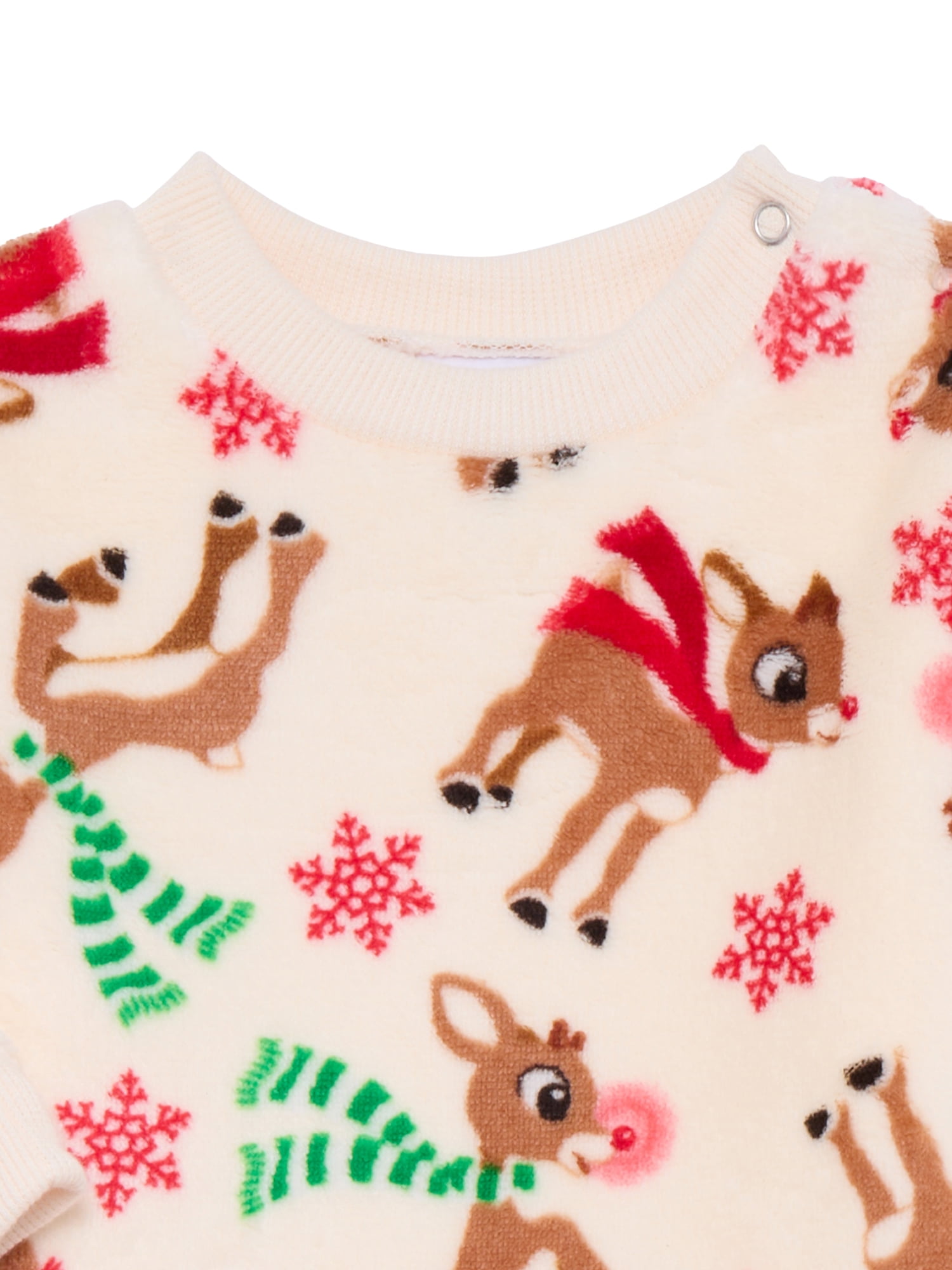Christmas Rudolph Unisex Baby Print Plush Top and Pants Set, 2-Piece, Sizes Newborn-24M