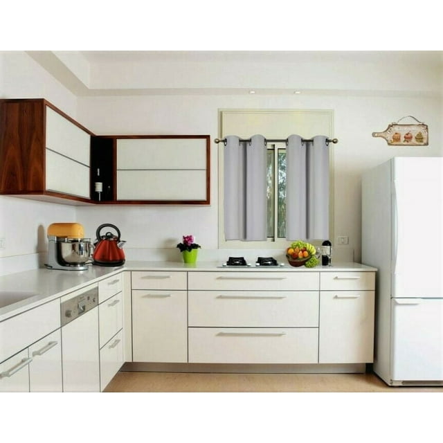 (K54) Cortina de ventana de 2 paneles con ojales plateados, color blanco perla, de 3 capas, térmica, gruesa, aislante, opaca, tamaño 71 cm de ancho x 137 cm de largo