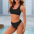 thumbnail image 6 of qucoqpe Women's Bikini Sets Two Piece Bathing Suits Solid Color Backless Beach Sporty Swimsuits, 6 of 6