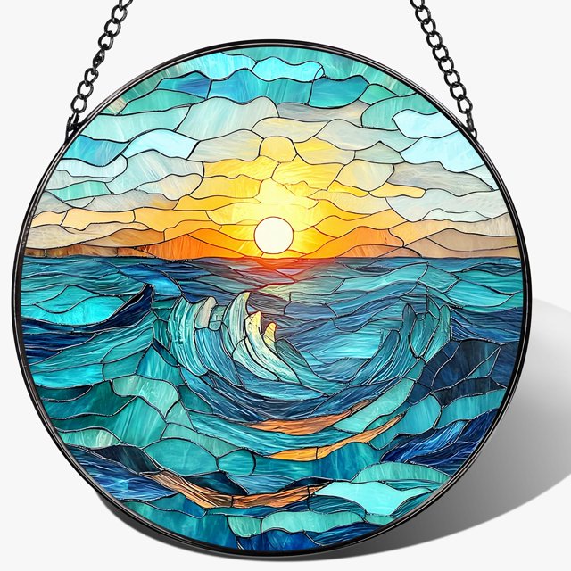 Captador de sol de playa Pauyadu para colgar en vitral, 20 cm