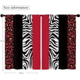 thumbnail image 5 of Leopard Cheetah Print Kitchen Curtains Red Black Splice Wild Animals Printed Bathroom Window Curtains Treatment Drapes Leopard Texture Room Decor Cafe Small Bedroom Short Curtains 27.5x36 Inch, 5 of 6