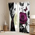 thumbnail image 3 of Homewish Valentine'S Day Rose Blackout Curtains Set of 2 (52x84 Each),Vintage Gothic Butterflies Window Curtains,Red Flower Floral Curtains and Drapes For Men Women,Luxury Bedroom Decor, 3 of 6
