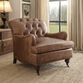 thumbnail image 2 of ACME Durham Recessed Arm Accent Chair with Nailheads in Retro Brown, 2 of 3