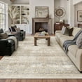 thumbnail image 4 of BERTHMEER 8'x10' Area Rugs for Living Room Bedroom Office Dining Room Farmhouse Apricot Distressed Oriental Vintage Rugs Clearance Non Slip Traditional Rugs, 4 of 6