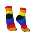 thumbnail image 2 of Women Men Athletic Socks Gay Pride Flag Rainbow Cushioned Quarter Ankle Socks, 2 of 7
