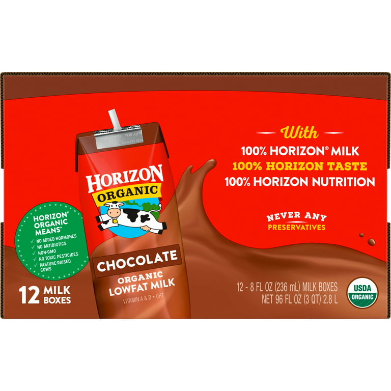 Horizon Organic Milk Lowfat Chocolate 12 Pack 8 Fl Oz Bo