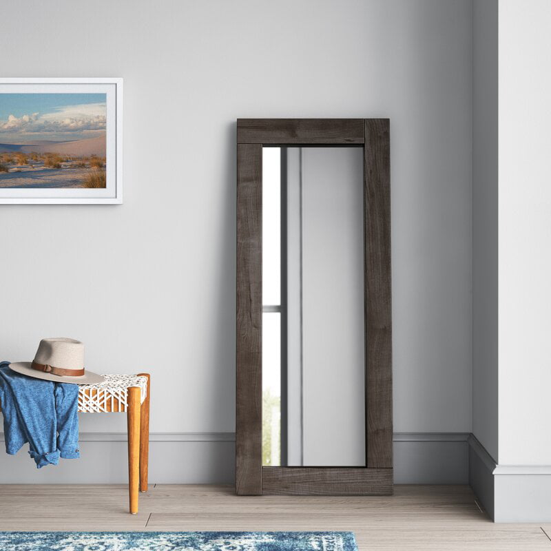 Standing Hanging or Leaning Against Wall Somins Full Length Mirror Rustic Wood Framed Vertical and Horizontal Tall Floor Mirror Decorative Wall Mirror 63inch