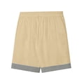 thumbnail image 5 of cllios Men's Linen Shorts Casual Cotton Short Pants Summer Beach Shorts for Men Elastic Waist Drawstring Shorts Big and Tall Mens Shorts Khaki XL, 5 of 8