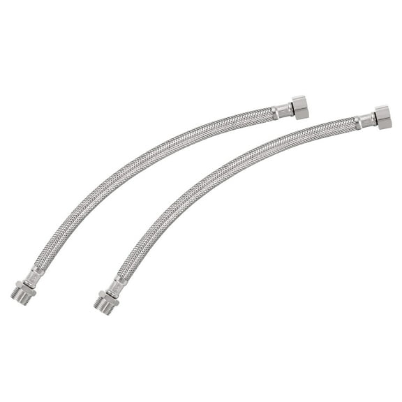 Uxcell 12" Faucet Supply Line Connector, G3/8 Female x G3/8 Male 304 Stainless Steel Water Supply Hose, 2 Pack