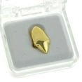 thumbnail image 3 of 14k Gold Plated Vampire Fang Single Cap Top K9 Canine One Custom Tooth Dracula Teeth Grillz, 3 of 4