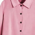 thumbnail image 4 of LEKWK Girls Formal 2 Piece Outfit Lapel Long Sleeve Button Down Pleated Top and Elastic Waist Straight Leg Pants Casual Matching Suit For Stage Performance, 4 of 6