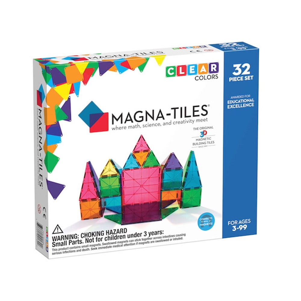 Magna Tiles Clear Colors 32 Pc Set For Age 4 Years Walmart Canada