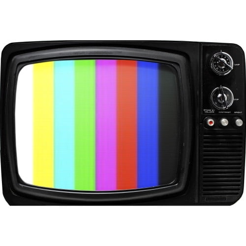 SP13157 Vintage CRT TV This Is A Test Color Noise Cardboard Cutout Standee Standup