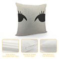 thumbnail image 4 of YINGXI Throw Pillow Cover Close Lash Eyelash Makeup Simple Black Pillow Case Decorative Men Women Boy Girl Room Cushion Cover for Home Couch Bed 18x18in, 4 of 5