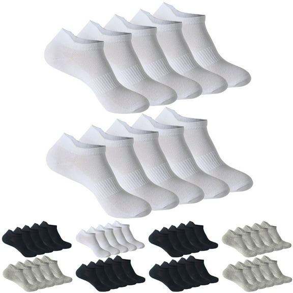 10-Pair Women's No-Show Socks, Low Cut Liner Socks for Sneakers & Loafers, Breathable & Non-Slip Summer Casual Socks, Black