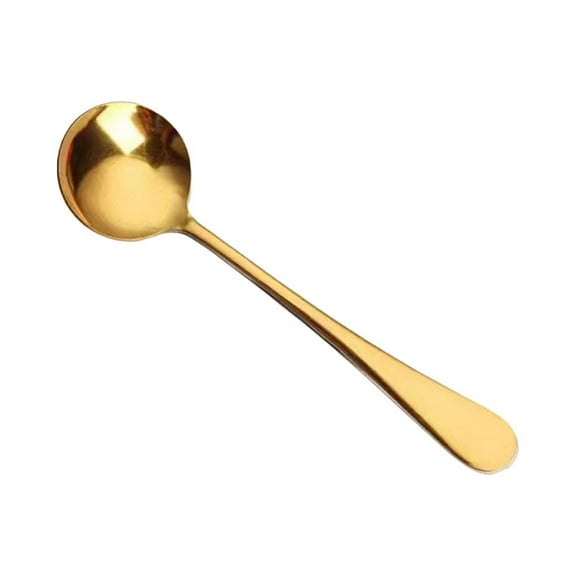 KRONDO 10PCS Long Handle Round Soup/Bouillon Spoons Stainless Steel, Kitchen and Dining Table Essentials