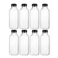 thumbnail image 1 of 8 botellas vacías de plástico PET con tapas para bebidas, zumos y zumos (tapas negras), 1 of 7