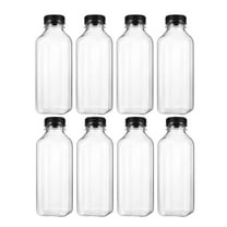 FRCOLOR Reusable Clear Storage Bottles with Tamper-Evident Caps, Empty Beverage Containers 6.3" x 2.56" x 2.56"