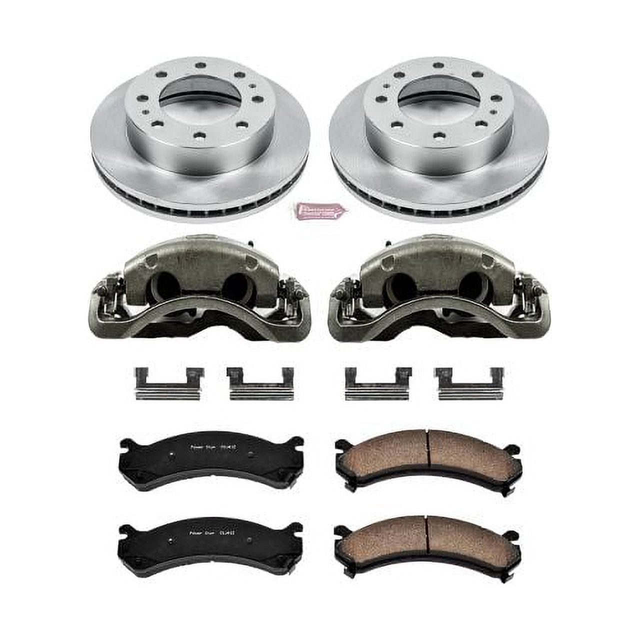 PowerStop Front Stock Replacement Brake Pad and Rotor Kit with Calipers Fits: CADILLAC CHEVROLET GMC HUMMER Select Models KCOE2020