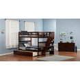 thumbnail image 3 of Pemberly Row Full over Full Solid Wood Modern Bunk Bed with Trundle in Walnut, 3 of 6