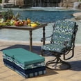 thumbnail image 5 of ARDEN Outdoor Dining Chair Cushion 20 x 20, Water Repellent, Fade Resistant 20 x 20, Sapphire Aurora Blue Damask, 5 of 12